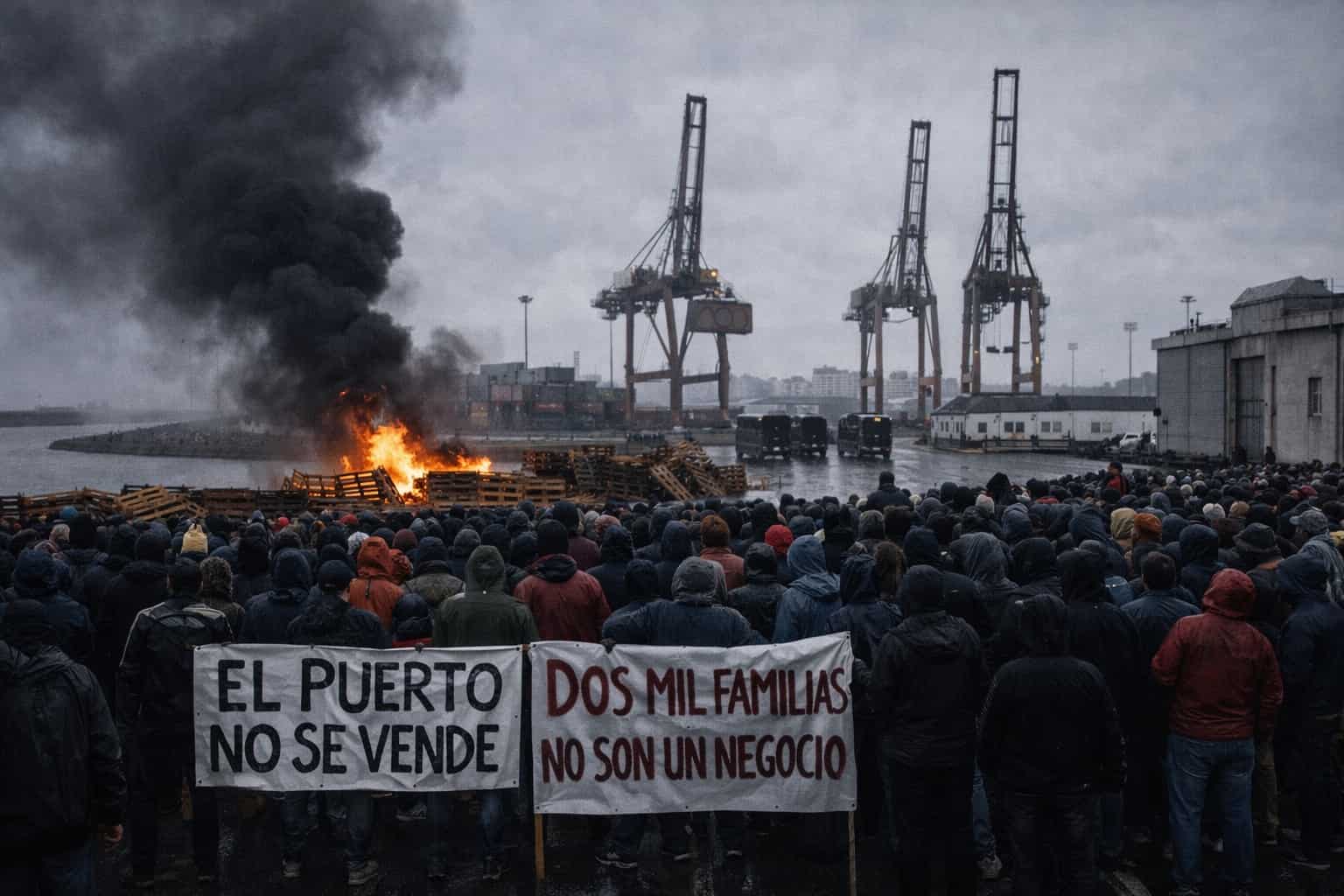 Protestas en el puerto
